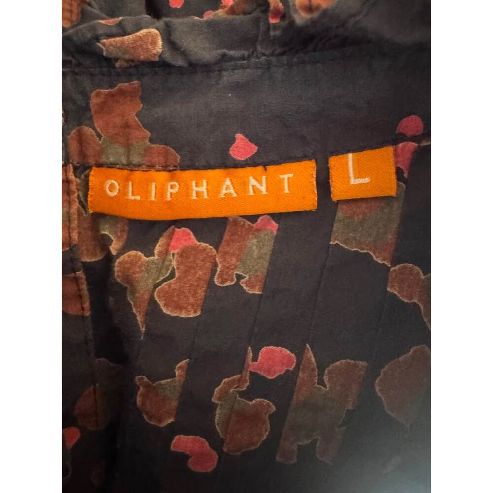 Oliphant Women’s Large Navy Pink Pintuck Ruffle Sleeve Top Blouse - Picture 9 of 9